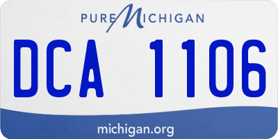 MI license plate DCA1106