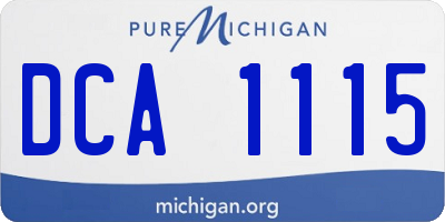 MI license plate DCA1115
