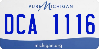MI license plate DCA1116