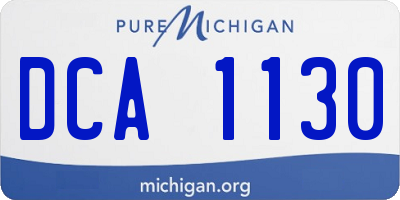 MI license plate DCA1130
