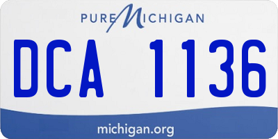 MI license plate DCA1136
