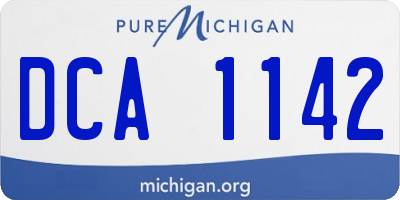 MI license plate DCA1142