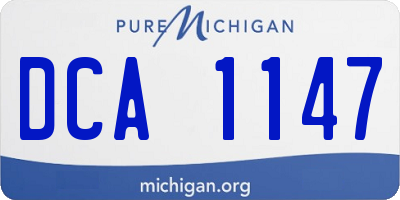 MI license plate DCA1147