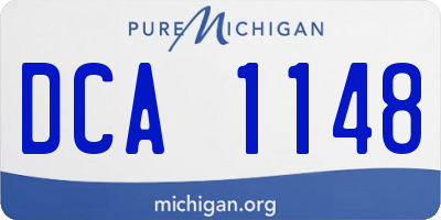 MI license plate DCA1148
