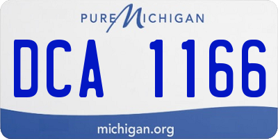 MI license plate DCA1166