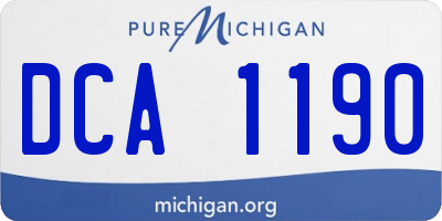 MI license plate DCA1190