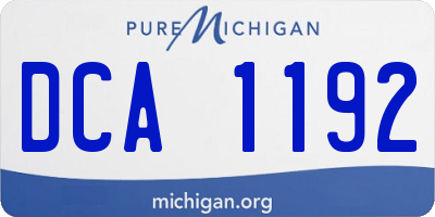 MI license plate DCA1192