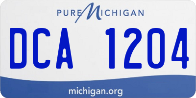 MI license plate DCA1204