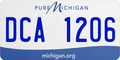 MI license plate DCA1206