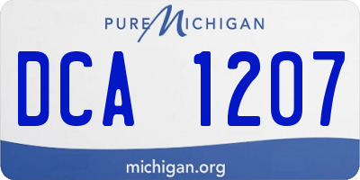MI license plate DCA1207