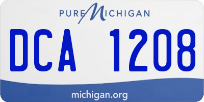 MI license plate DCA1208