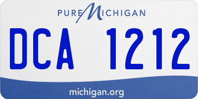 MI license plate DCA1212
