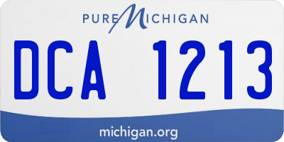 MI license plate DCA1213