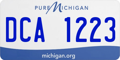 MI license plate DCA1223