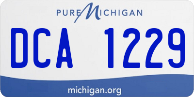 MI license plate DCA1229