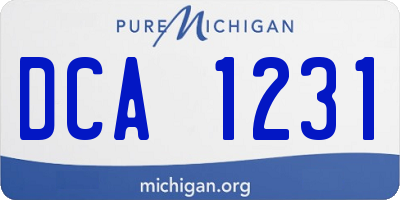 MI license plate DCA1231