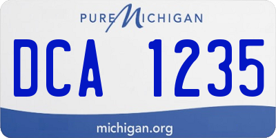 MI license plate DCA1235