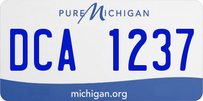 MI license plate DCA1237