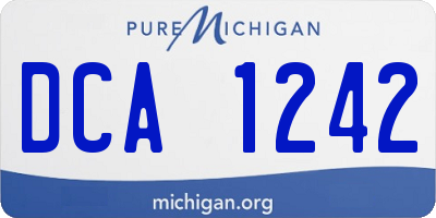 MI license plate DCA1242