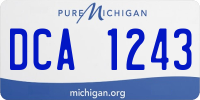 MI license plate DCA1243