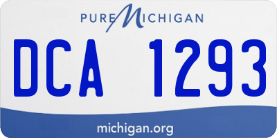 MI license plate DCA1293