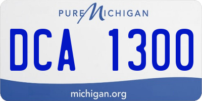 MI license plate DCA1300