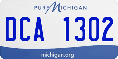 MI license plate DCA1302