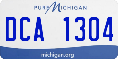 MI license plate DCA1304