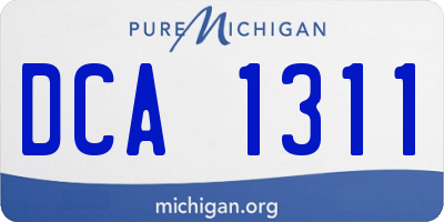 MI license plate DCA1311