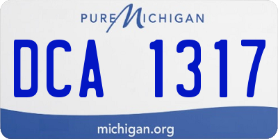MI license plate DCA1317