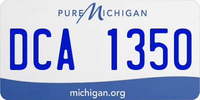 MI license plate DCA1350
