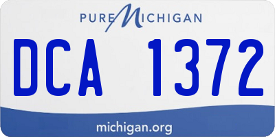 MI license plate DCA1372