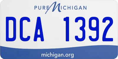 MI license plate DCA1392