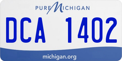 MI license plate DCA1402