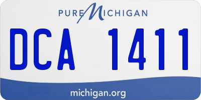 MI license plate DCA1411