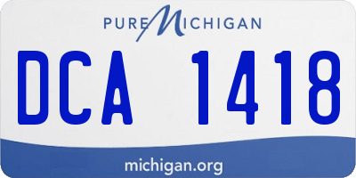 MI license plate DCA1418