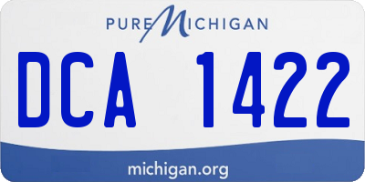 MI license plate DCA1422