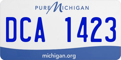 MI license plate DCA1423