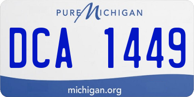 MI license plate DCA1449