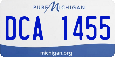 MI license plate DCA1455
