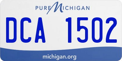 MI license plate DCA1502