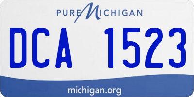 MI license plate DCA1523