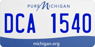 MI license plate DCA1540