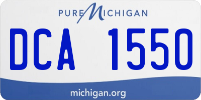 MI license plate DCA1550