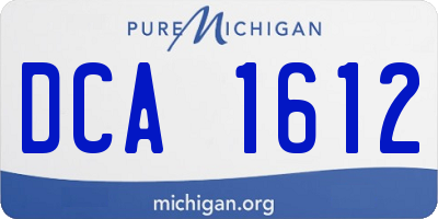 MI license plate DCA1612