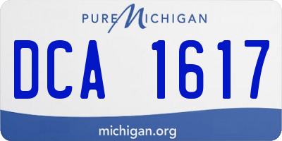 MI license plate DCA1617