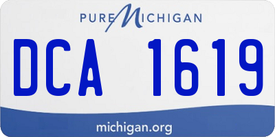 MI license plate DCA1619