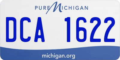 MI license plate DCA1622
