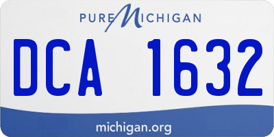MI license plate DCA1632