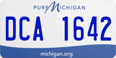 MI license plate DCA1642